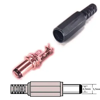 Detalles accesorios de Ficha Dc Hueco 5,5 X 2,5 X 9,5 Mm Plug Macho