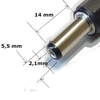 Detalles accesorios de Ficha Dc Hueco 5,5 X 2,1 X 14 Mm Plug Macho