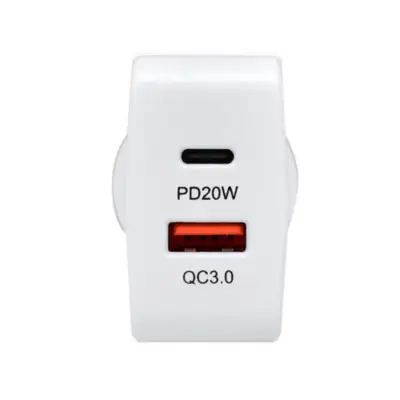 Detalles accesorios de Cargador 20W Usb-C Pd + Usb-A Qc Carga Rapida Nisuta