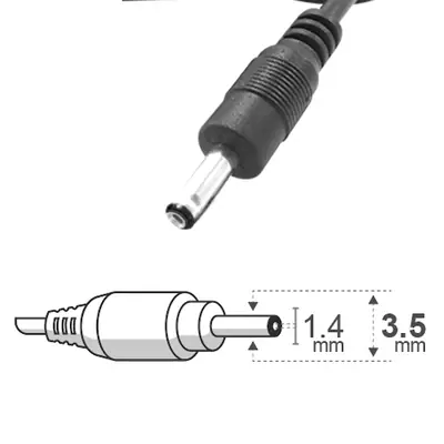 Vista lateral de Fuente Switching 12V 2A Con Ficha 3,5 X 1,4 Mm