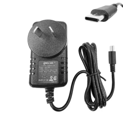 Vista lateral de Fuente Switching 5V 2A Con Ficha USB-C