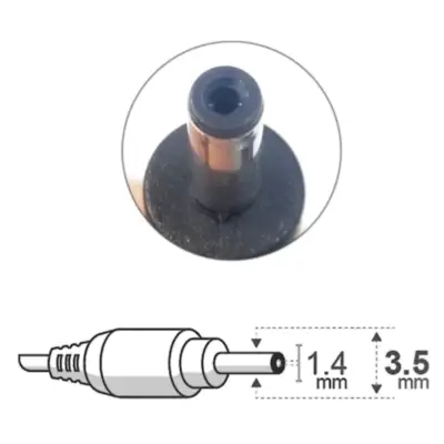 Vista lateral de Fuente Switching 5V 3A Con Ficha 3,5 X 1,4 mm