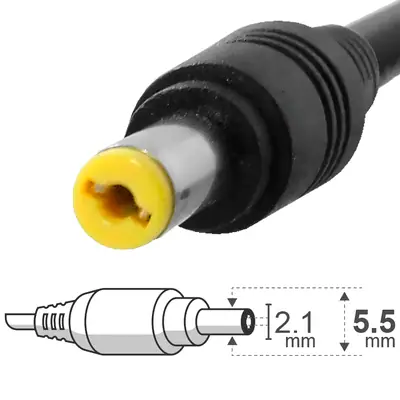 Vista lateral de Fuente Switching 6V 2A Con Ficha 5,5 X 2,1 Mm