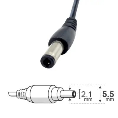 Vista lateral de Fuente Switching 6V 2A Con Ficha 5,5 X 2,1 Mm
