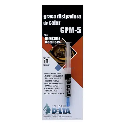 Grasa Disipadora Termica Jeringa 5G Metal Delta Gpm5