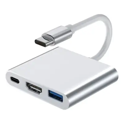 Hub Usb C 3.0 3 Puertos 1Xhdmi / 1Xusb-A / 1Xusb-C PD