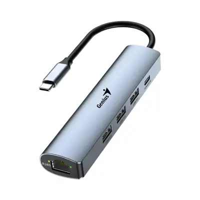 Hub Usb C 3.0 5 Puertos 1Xrj45 / 3Xusb-A / 1Xusb-C (Entrada Poder Auxiliar) Genius Uh-545