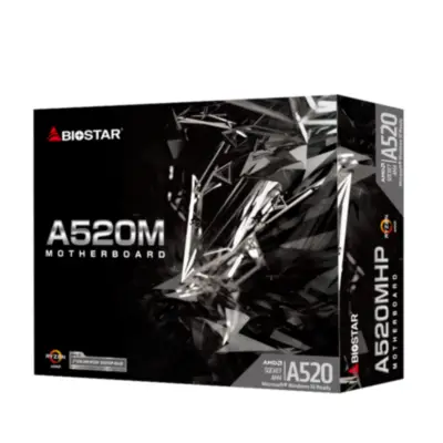 Detalles accesorios de Motherboard Biostar Am4 A520Mhp V6.0 Ddr4 Box M-Atx