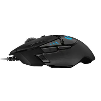 Vista lateral de Mouse Logitech G502 HERO Gamer c/Cable Negro