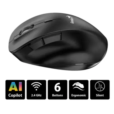 Detalles accesorios de Mouse Inalambrico Genius ERGO 8230S Negro