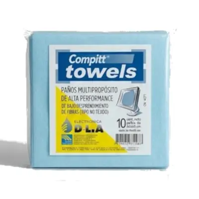 Panos multiproposito de fibra de bajo desprendimiento Compitt Towels x 10 un