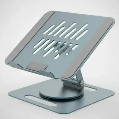 Detalles accesorios de Soporte Apoya Notebook Metalico Giratorio Like T Gris