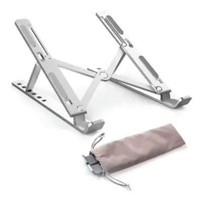 Soporte Apoya Notebook / Tablet Plegable Metalico Plateado