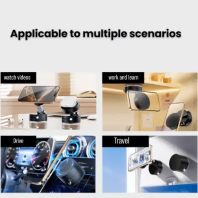 Detalles accesorios de Soporte Porta Celular Magnetico con Sopapa para superficies lisas
