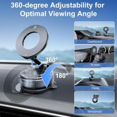Detalles accesorios de Soporte Celular Magnetico con Sopapa para superficies lisas ACMK7