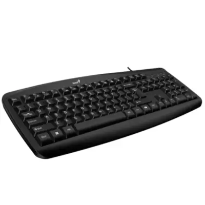 Vista lateral de Teclado Usb Genius En Espanol Negro Slimstar M-200