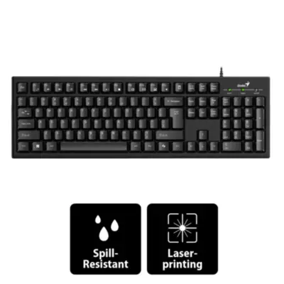 Vista lateral de Teclado Usb Genius En Espanol Negro Smart KB-100