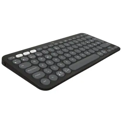 Vista lateral de Teclado Bluetooth Multidisposit Logitech K380 Pebble2 Espanol