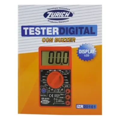 Vista lateral de Tester Digital Multimetro Zurich Izr00161 Display Grande
