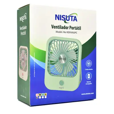 Detalles accesorios de Ventilador de escritorio con bateria recargable 10 x 12,7 cm