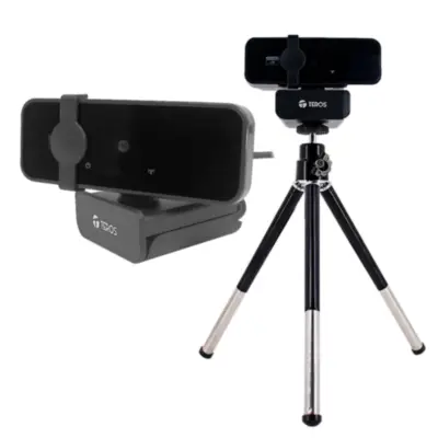 Detalles accesorios de Webcam Hd 2K Teros TE-9072 C/Mic C/Tripode