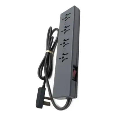 Vista lateral de Zapatilla 4 Tomas Cable 5M Gris oscuro Multinorma