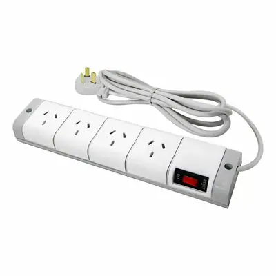 Vista lateral de Zapatilla 4 Tomas Cable 2,5M Blanco Multinorma