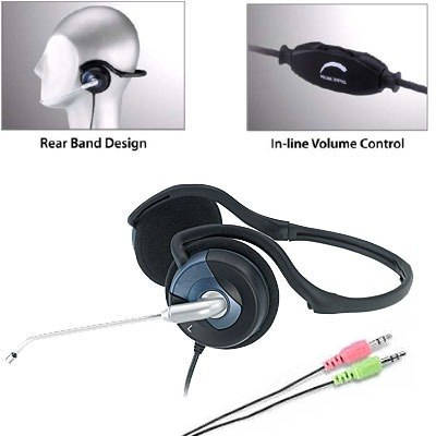 AURICULAR CON MICROFONO GENIUS HS-300N VINCHA POSTERIOR 2 FICHAS MINIPLUG