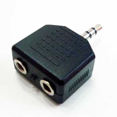 ADAPTADOR MINIPLUG 3,5 ESTEREO MACHO A 2 MINIPLUG 3,5 ST HEMB