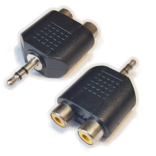 ADAPTADOR MINIPLUG 3,5 ESTEREO MACHO A 2 RCA HEMB