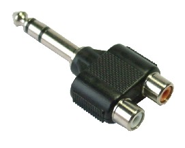 ADAPTADOR PLUG 6,5 ESTEREO MACHO A 2 RCA HEMBRA