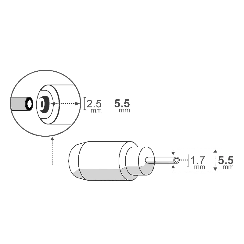 Miniatura 3 de DC hueco: Adaptadores 5,5x2,5 mm marca Belsic modelo 60640