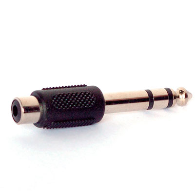 ADAPTADOR PLUG 6,5 ESTEREO MACHO A RCA HEMBRA ADAPTADOR PLUG 6,5 ESTEREO MACHO A RCA HEMBRA
