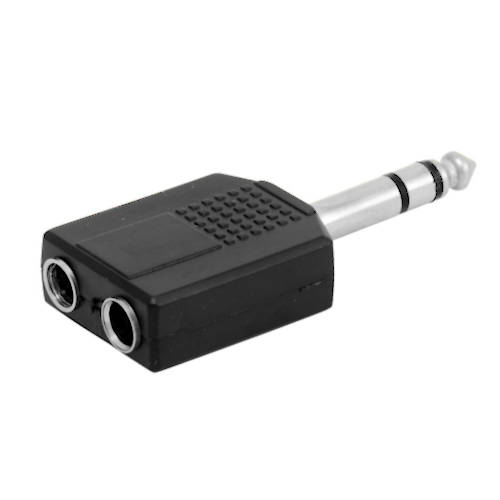 ADAPTADOR PLUG 6,5 ESTEREO MACHO A 2 PLUG 6,5 ESTEREO HEMBRA