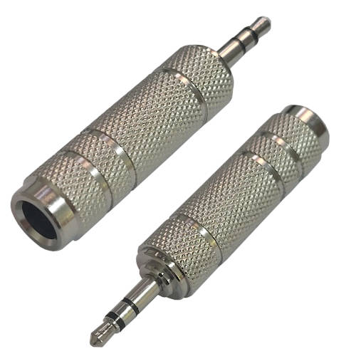 Adaptador Miniplug 3,5 Estereo Macho A Plug 6,5 Estereo Hembra Metalico Adaptador Miniplug 3,5 Estereo Macho A Plug 6,5 Estereo Hembra Metalico