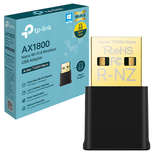 ADAPTADOR WIFI USB DUAL BAND TP-LINK ARCHER TX20U NANO AX1800 WIFI6 ADAPTADOR WIFI USB DUAL BAND TP-LINK ARCHER TX20U NANO AX1800 WIFI6