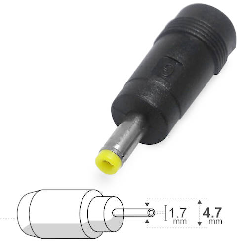 ADAPTADOR DC HUECO 5,5 x 2,5 mm HEMBRA a 4,0 x 1,7 mm MACHO ADAPTADOR DC HUECO 5,5 x 2,5 mm HEMBRA a 4,0 x 1,7 mm MACHO