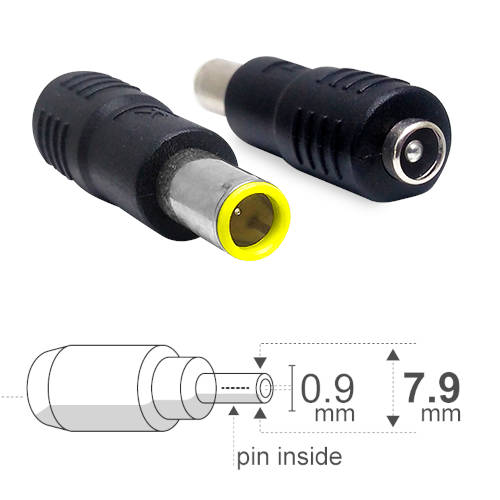 ADAPTADOR DC HUECO 5,5 x 2,5 mm HEMBRA a 7,9 x 0,9 mm MACHO ADAPTADOR DC HUECO 5,5 x 2,5 mm HEMBRA a 7,9 x 0,9 mm MACHO