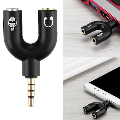 ADAPTADOR SEPARADOR AUDIO Y MIC MINIPLUG 3,5 MACHO 4 POLOS A 2 MINIPLUG HEMBRA 3 POLOS (SEPARA AUDIO Y MICROFONO) ADAPTADOR SEPARADOR AUDIO Y MIC MINIPLUG 3,5 MACHO 4 POLOS A 2 MINIPLUG HEMBRA 3 POLOS (SEPARA AUDIO Y MICROFONO)