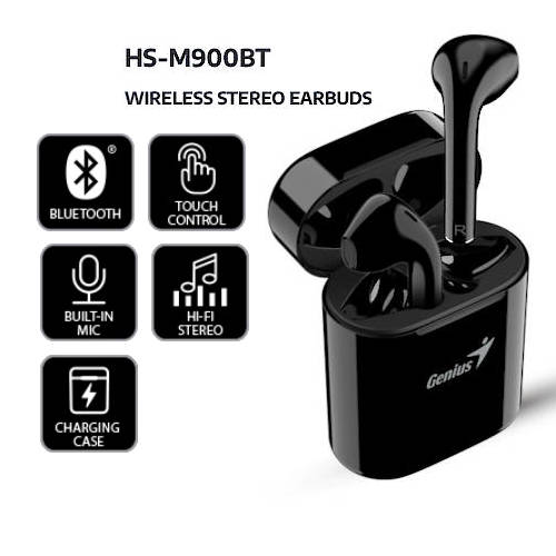  AURICULAR INALAMBRICO GENIUS HS-M900BT BT5.0 NEGRO BLUETOOTH