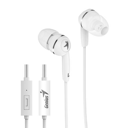 AURICULAR C/MIC P/CELULAR GENIUS HS-M320 INTRAUDITIVO BLANCO