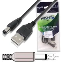 Cable Usb A Macho / Plug Dc 5,5 X 2,5Mm Largo 1 M