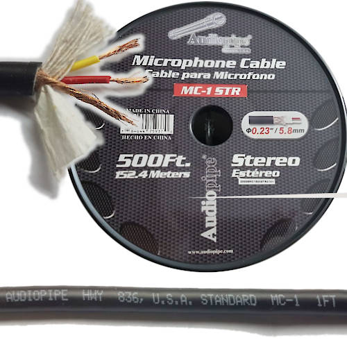 CABLE MICROFONO 5,8mm DIAMETRO ESTEREO AUDIOPIPE MC1 ROLLO 152m