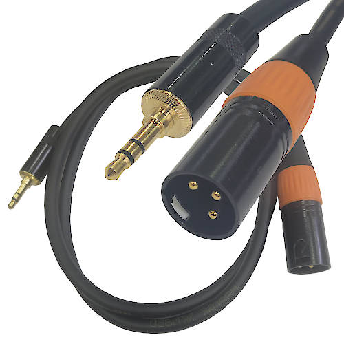 CABLE 3 PINES XLR CANON A MINIPLUG 3,5mm 0,9 MTS BALANCEADO