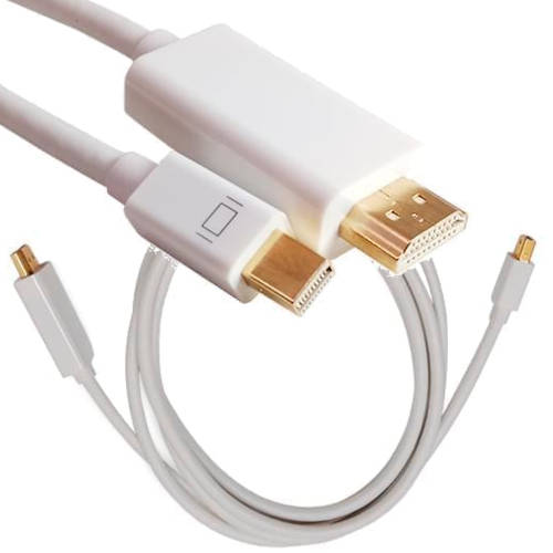 CABLE MINI DISPLAYPORT MACHO - HDMI MACHO 1,5 MTS 1080P 60HZ BLANCO