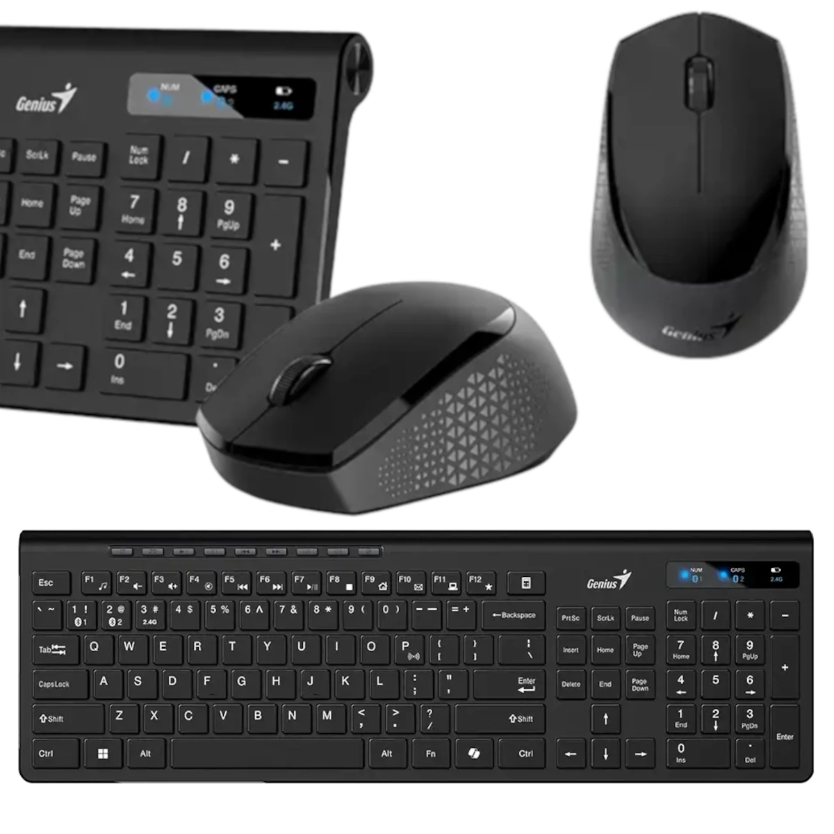 Detalles accesorios de Kit Teclado Y Mouse Genius Inalambrico + Bluetooth Slimstar 8230 Espanol