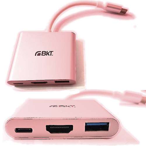 ADAPTADOR CONVERSOR USB C MACHO / HDMI + USB C + USB A BKT