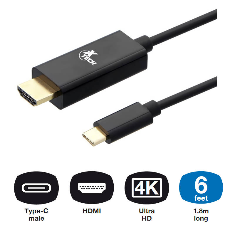 ADAPTADOR CONVERSOR USB C MACHO / HDMI MACHO XTC-545 1,8 m ADAPTADOR CONVERSOR USB C MACHO / HDMI MACHO XTC-545 1,8 m