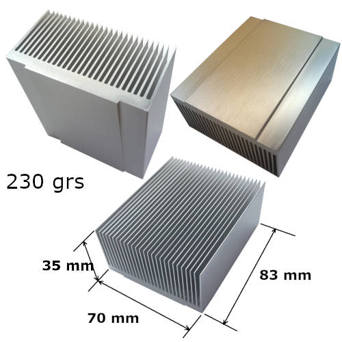 DISIPADOR DE ALUMINIO 27 ALETAS 83 x 70 x 35 mm(IDEM codigo 1301023)