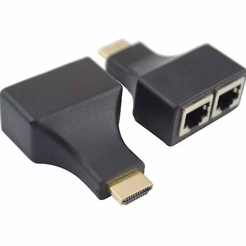 ALARGUE EXTENSION HDMI MACHO-MACHO POR CABLE UTP CAT 5E / 6 RJ45 HASTA 30 MTS